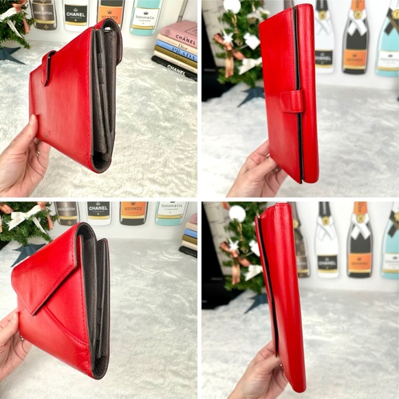 Cartier Red Leather long wallet bifold - Picture 3 of 13
